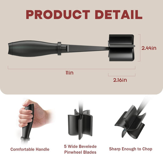 Meat Chopper – Heat Resistant Ground Beef Smasher, Multi-Purpose Food Grinder and Potato Masher Tool – Black